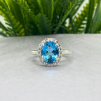 Natural Topaz & CZ Ring | 925 Sterling Silver | Gemstone Band | Handmade Ring Jaipur