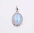 Oval Moonstone Pendant – Bezel Set Sterling Silver Boho Necklace