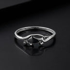 Handcrafted 925 Sterling Silver Knot Ring - Elegant Twisted Clasp Motif Promise Band for Women.