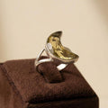 Citrine Crescent Moon Ring: 925 Sterling Silver Boho Jewelry