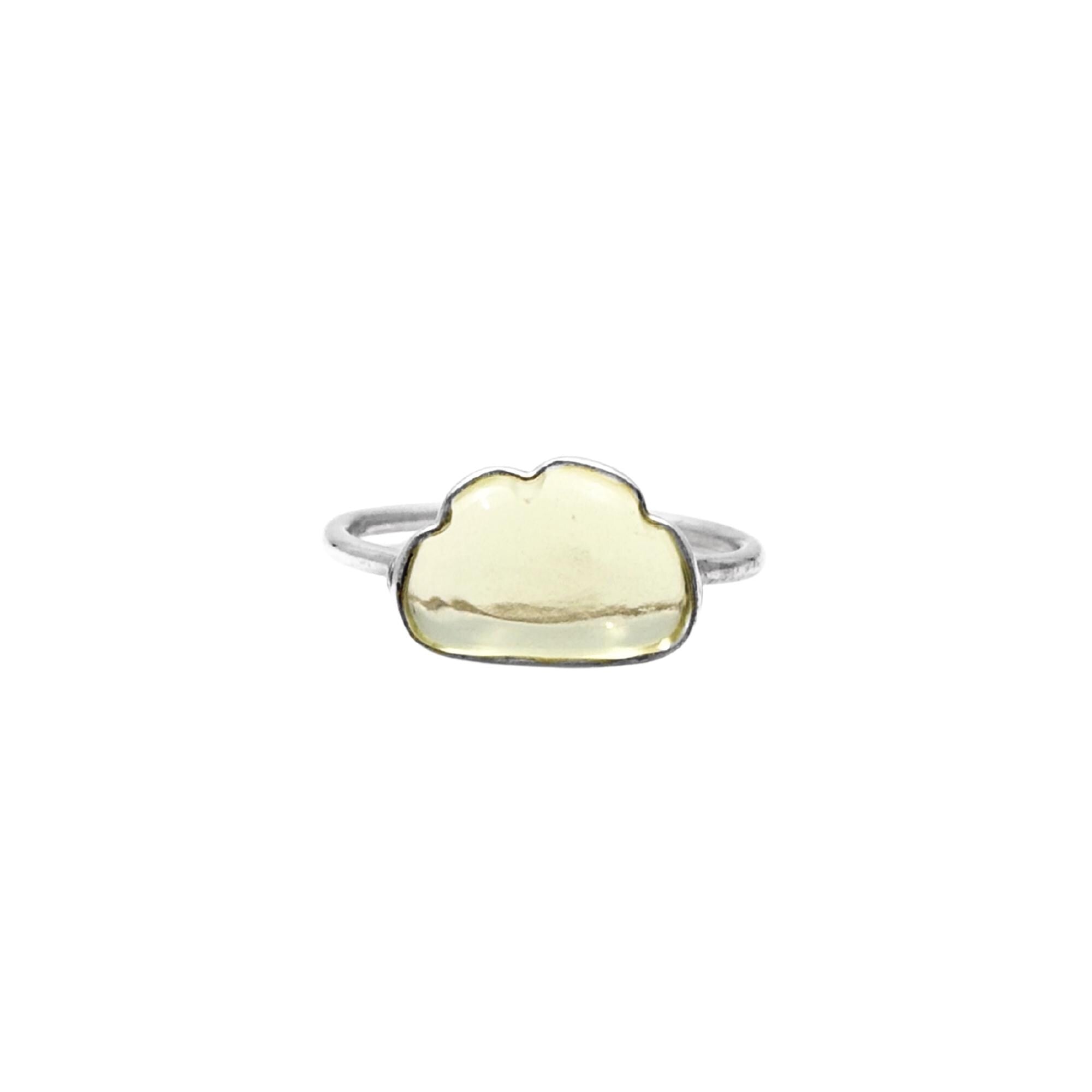 Lemon Quartz Cloud Ring: Handmade Sterling Silver Gemstone Jewelry
