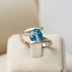 Natural Topaz Ring | 925 Sterling Silver | November Birthstone | Minimalist Gemstone Band | Handmade Ring Jaipur