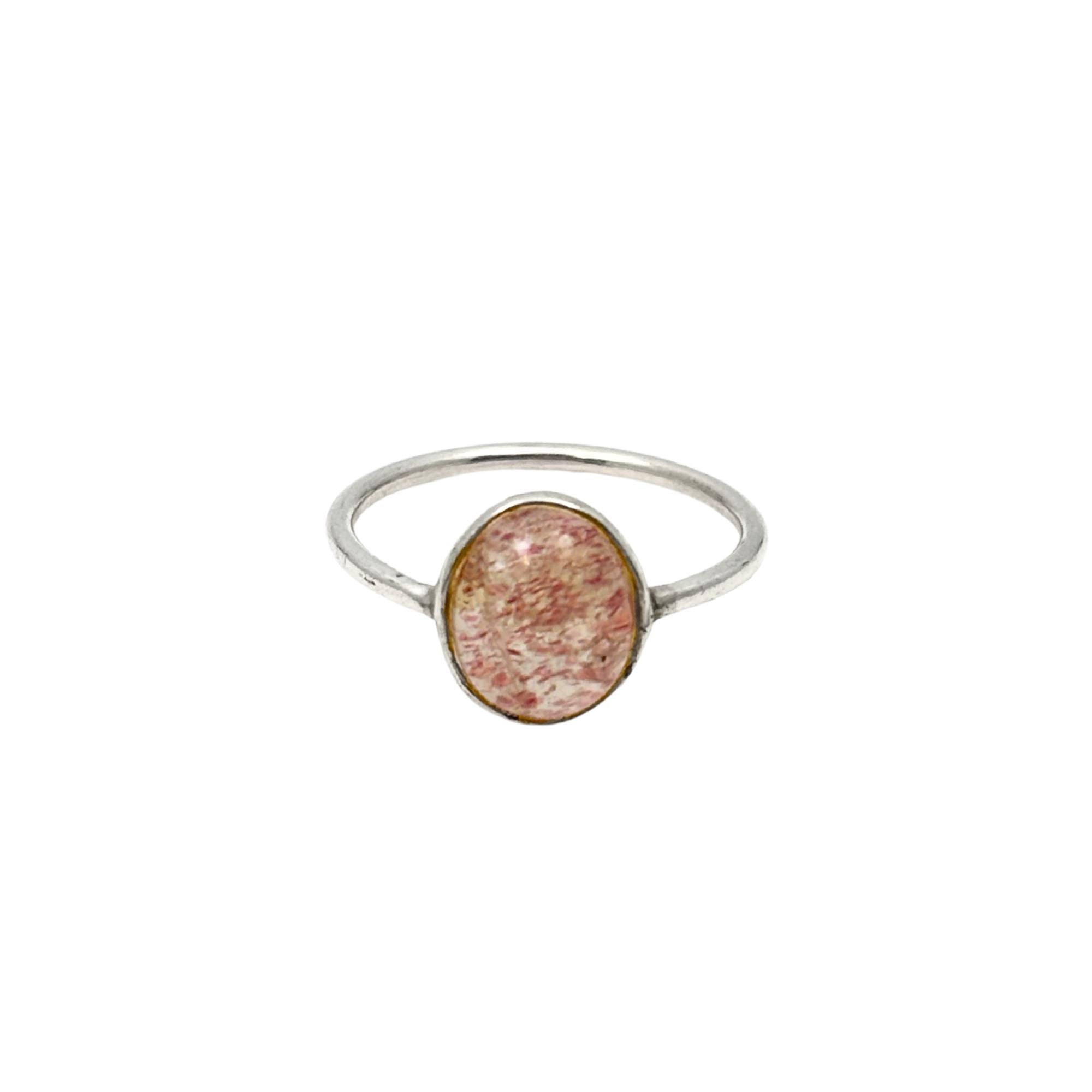 Strawberry Quartz Ring: 925 Sterling Silver, Handmade Pink Gemstone