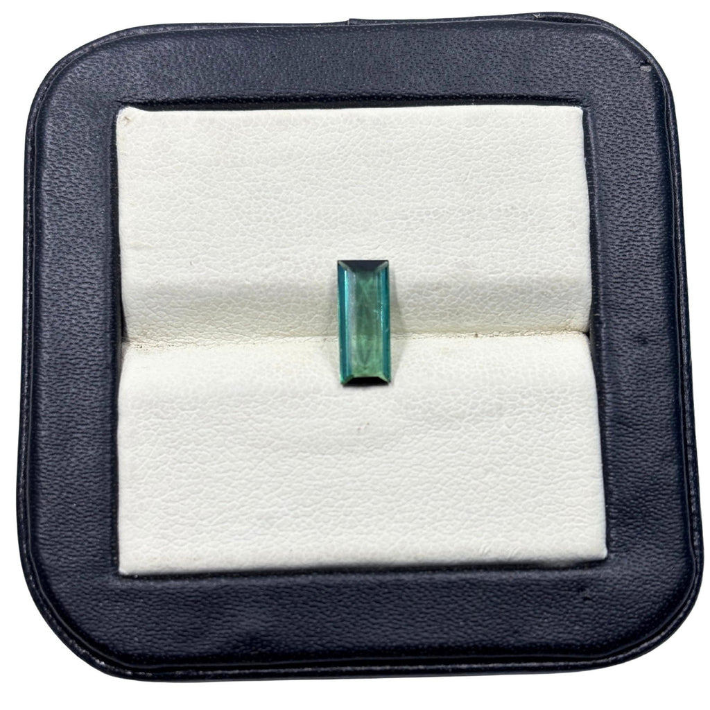Greenish Blue Tourmaline – 0.85 ct Baguette Cut Gemstone