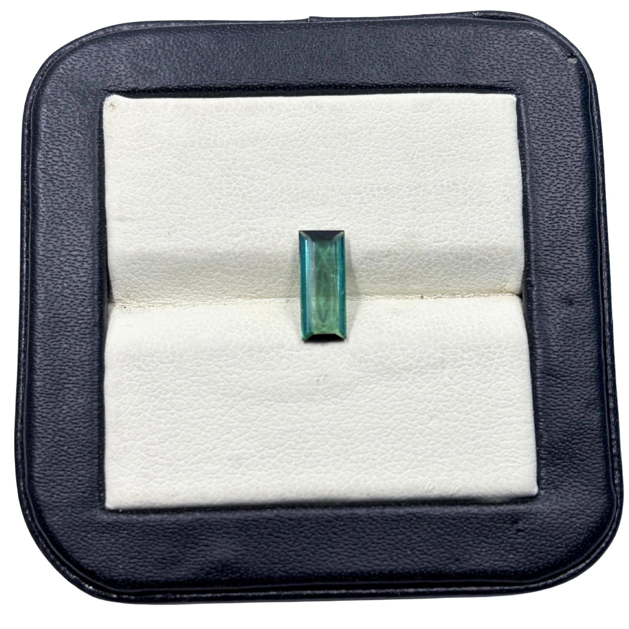 Greenish Blue Tourmaline – 0.85 ct Baguette Cut Gemstone