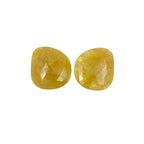 Rose Cut Yellow Sapphire Gemstone Slices: Natural Untreated Pair