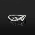 Sterling Silver CZ Vine Ring, Pavé Swirl Band, Boho Romantic Stacker Jewelry