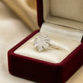 Carved Mother of Pearl Flower Ring: Sterling Silver Boho Jewelry