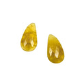 Untreated Yellow Sapphire Pair: Rose Cut Gemstone Slices, Flat Back
