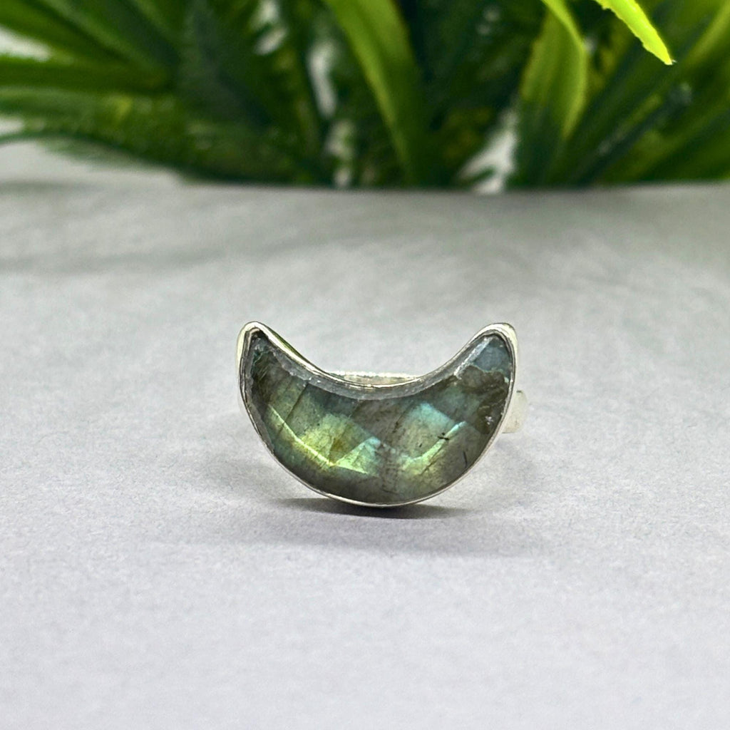 Natural Labradorite Ring | 925 Sterling Silver | Moon Gemstone Band | Handmade Ring Jaipur