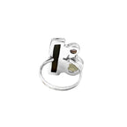 Green Tourmaline, Yellow Sapphire & Pink Tourmaline Sterling Silver Ring