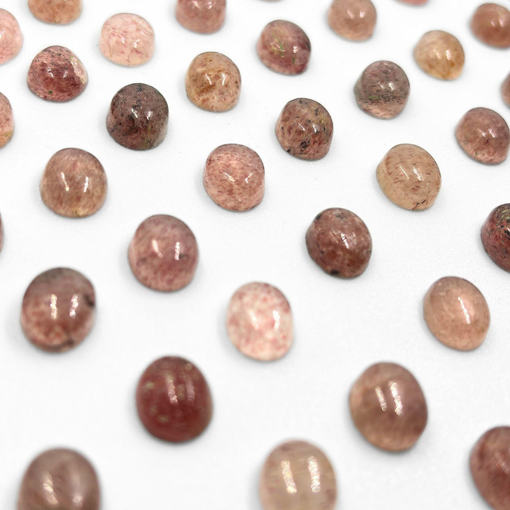 Sunstone Cabochons, Smooth Oval Gemstone Cabs, 10x8 MM, Pack of 3