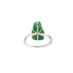 Sterling Silver Green Gemstone Teddy Bear Ring: Handmade Animal Jewelry