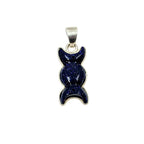 Triple Moon Blue Sunstone Pendant in 925 Sterling Silver– Wiccan Goddess Moon Phase Necklace, Sparkling Midnight Crystal Jewelry Gift forHer