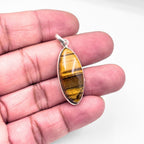 Tiger Eye Pendant Necklace, Handmade 925 Sterling Silver Necklace, Protection Jewelry, Healing Crystal Gift for Her