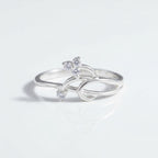 Sterling Silver Vine Ring with Cubic Zirconia • Botanical Branch Jewelry