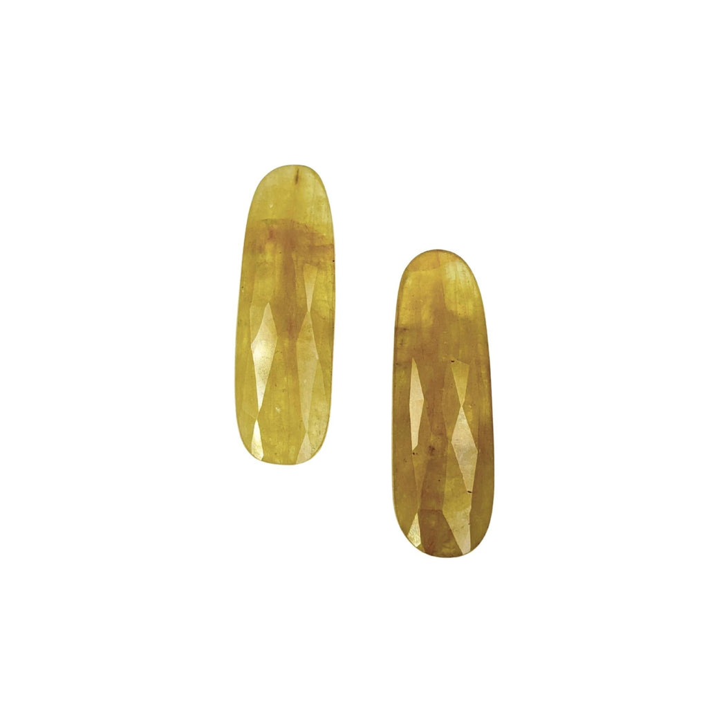 Rose Cut Sapphire Slices Pair: Natural Untreated Gemstone, Jewelry Making