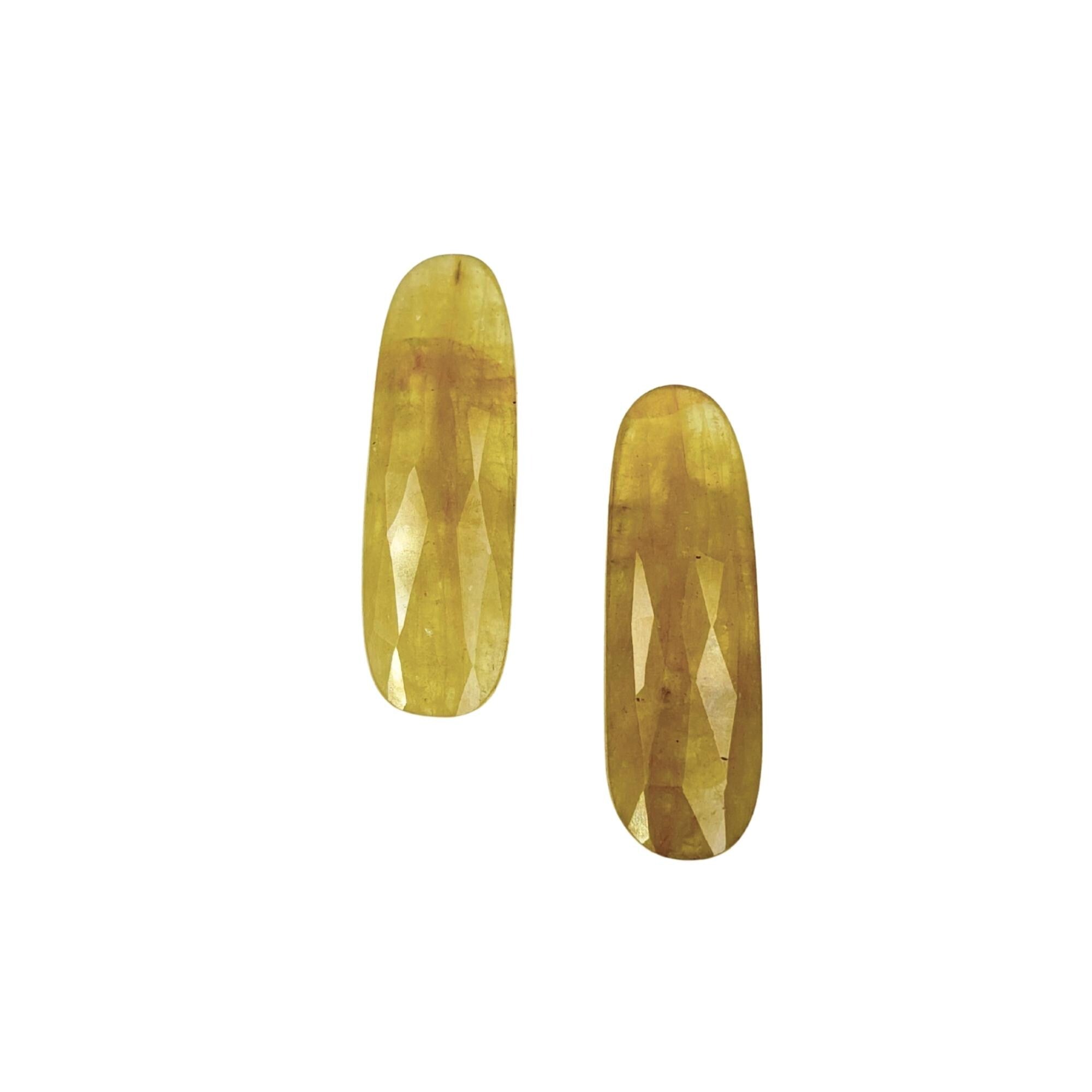 Rose Cut Sapphire Slices Pair: Natural Untreated Gemstone, Jewelry Making