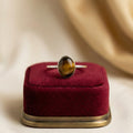 Tiger Eye Sterling Silver Ring: Golden Brown Gemstone, Boho Jewelry