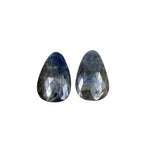 Rose Cut Sapphire Slices: Untreated Gemstone Pair for Jewelry