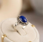 Natural Lapis Ring | 925 Sterling Silver | Vintage Gemstone Band | Handmade Jaipur