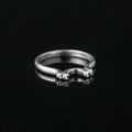 925 Sterling Silver Arch Ring, Triple Prong Curved Band, Minimalist Stacker Jewelry