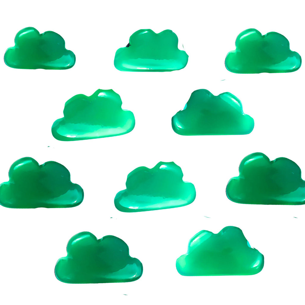 AAA Green Onyx Cloud Charms, Carved Gemstone Beads (5 Pcs)