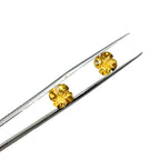 Natural Citrine Gemstone Pair, Flower Cut, Faceted Golden Yellow Loose Stones