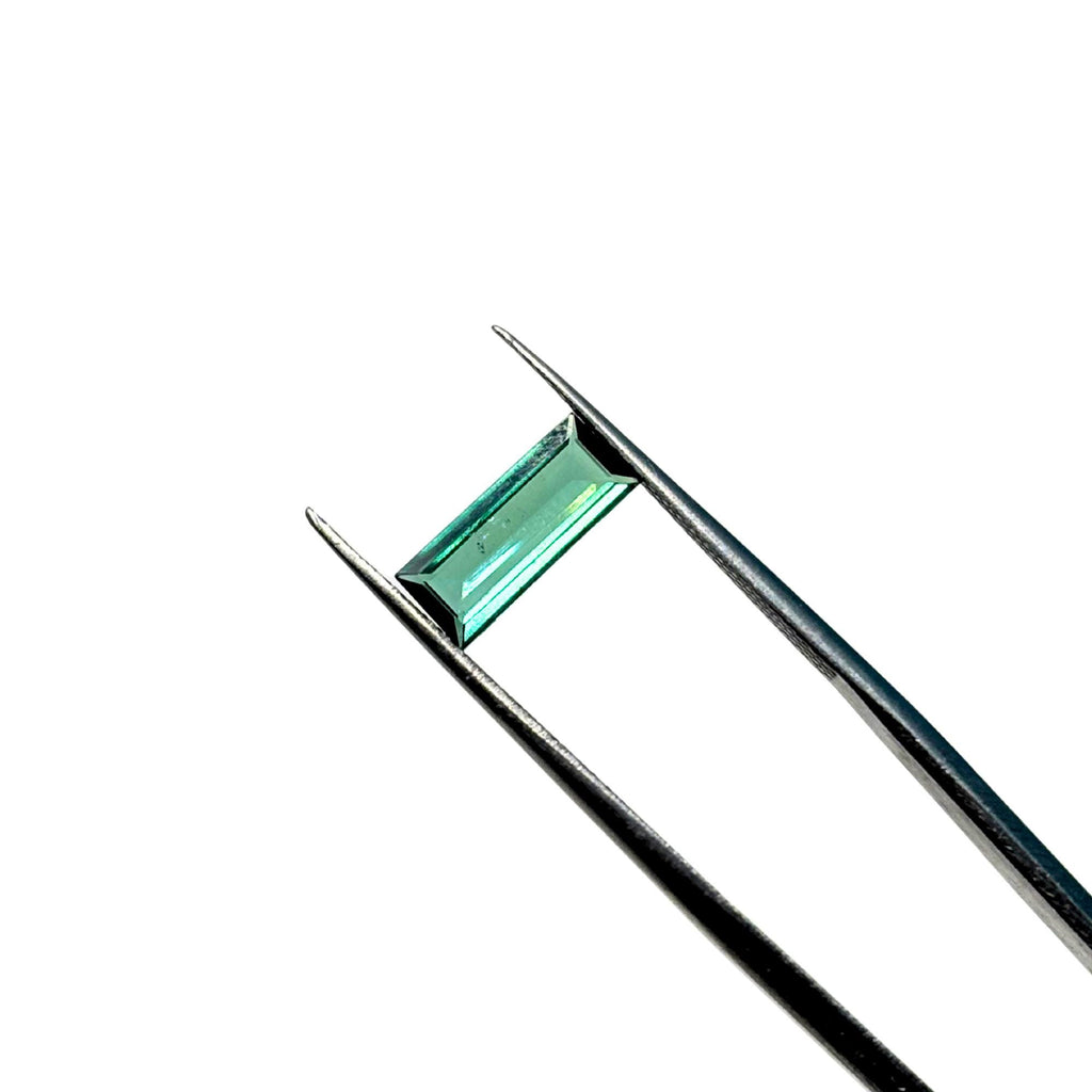 Greenish Blue Tourmaline – 0.85 ct Baguette Cut Gemstone