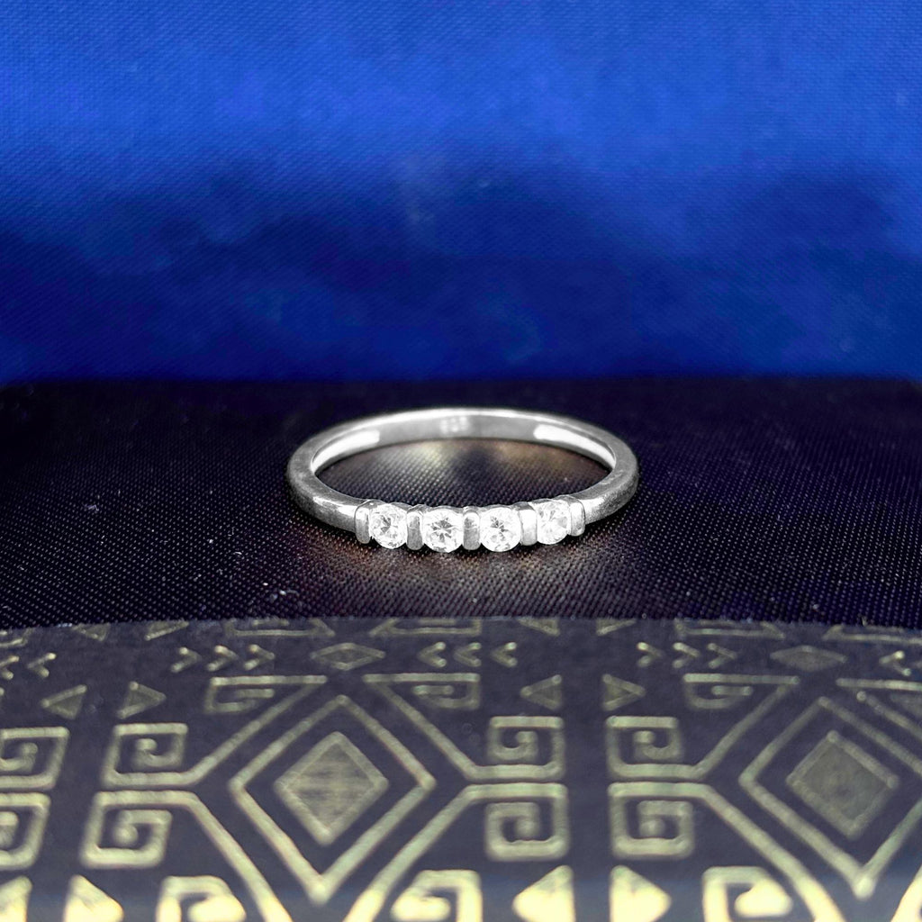 925 Sterling Silver CZ Eternity Ring - Dainty Stacking Band, Minimalist Wedding Promise Ring, Everyday Cubic Zirconia Jewelry Gift for Her