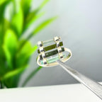 Raw Green Tourmaline Bar Ring: Sterling Silver October Birthstone