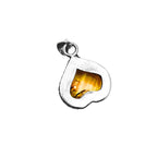 Vintage Style Citrine Heart Pendant in 925 Sterling Silver – Beaded Frame Yellow Gemstone Necklace, November Birthstone Jewelry Gift for Her