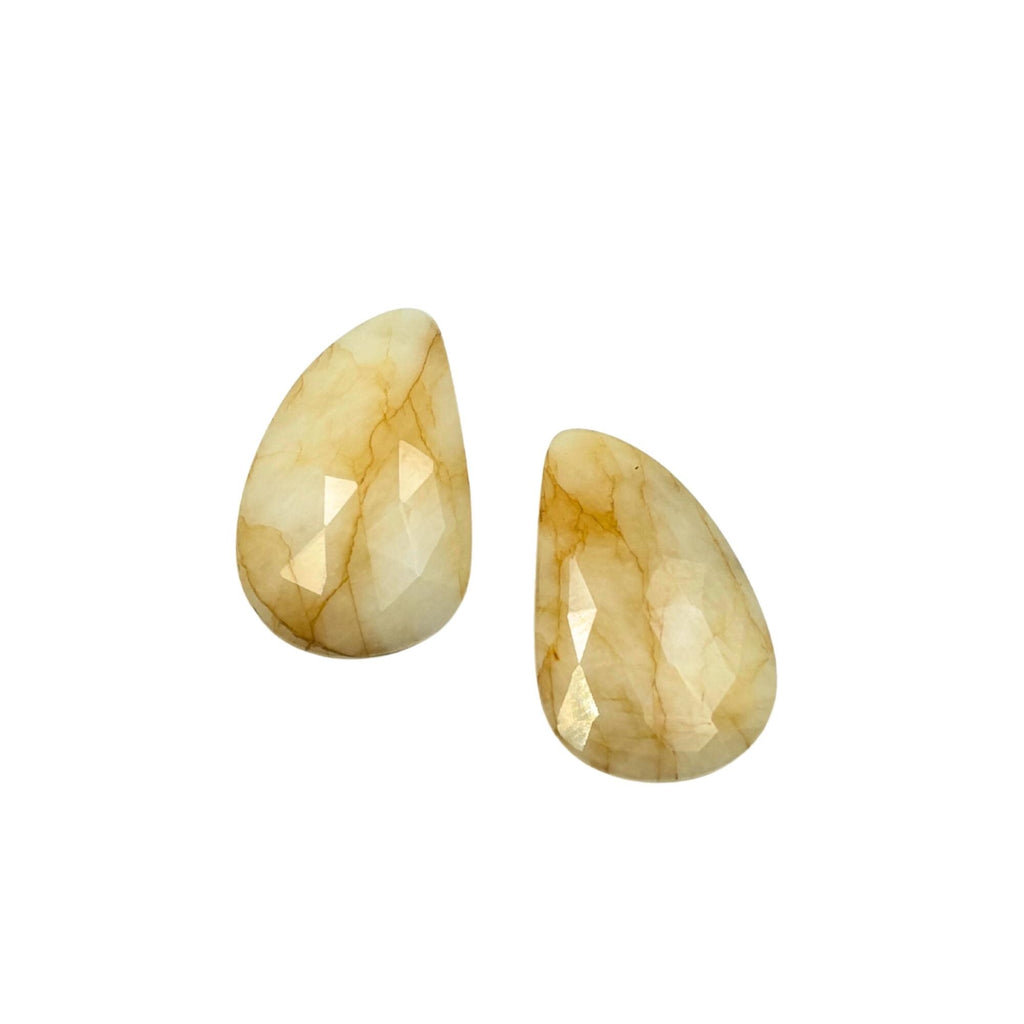Natural Wonder Sapphire Gemstone Slices: Rose Cut Pair, Jewelry Making