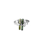 Raw Tourmaline Bar Ring: Adjustable Sterling Silver Stick Ring