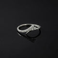 Sterling Silver CZ Arrow Ring, Pavé Slanted Open Band, Dainty Stacker Jewelry