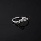 Sterling Silver CZ Arrow Ring, Pavé Slanted Open Band, Dainty Stacker Jewelry