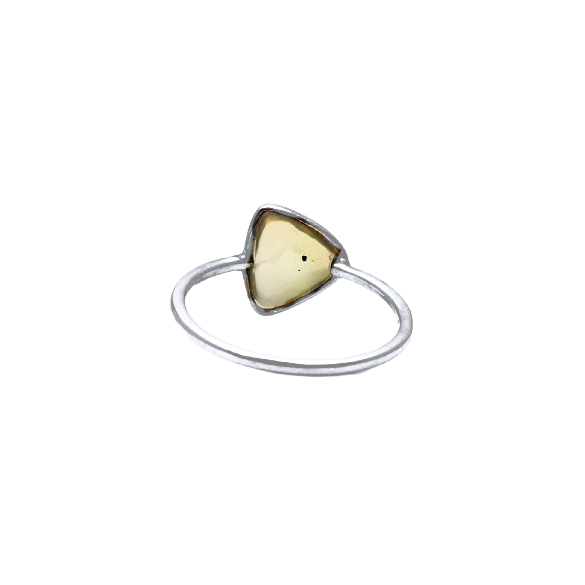 Handcrafted Trillion Blue Fire Opal Ring: Sterling Silver Statement Jewelry