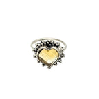 Citrine Heart Ring – 925 Sterling Silver, Faceted Yellow Gemstone, Handmade Promise or Statement Ring