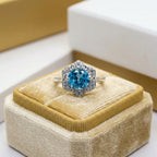 Natural Topaz Round Ring | 925 Sterling Silver | November Birthstone | Floral Gemstone Band | Handmade in Jaipur