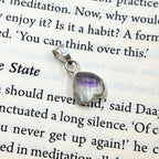 Rainbow Fluorite Heart Pendant in 925 Sterling Silver – Dainty Crystal Necklace Charm, Minimalist Gemstone Jewelry Gift for Her