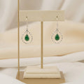 Green Onyx Teardrop Earrings | Hammered Sterling Silver Dangle | Boho Gemstone Jewelry