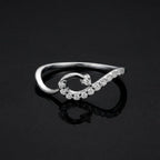 Silver Infinity Loop Ring, Cubic Zirconia Accents, Minimalist Promise Ring