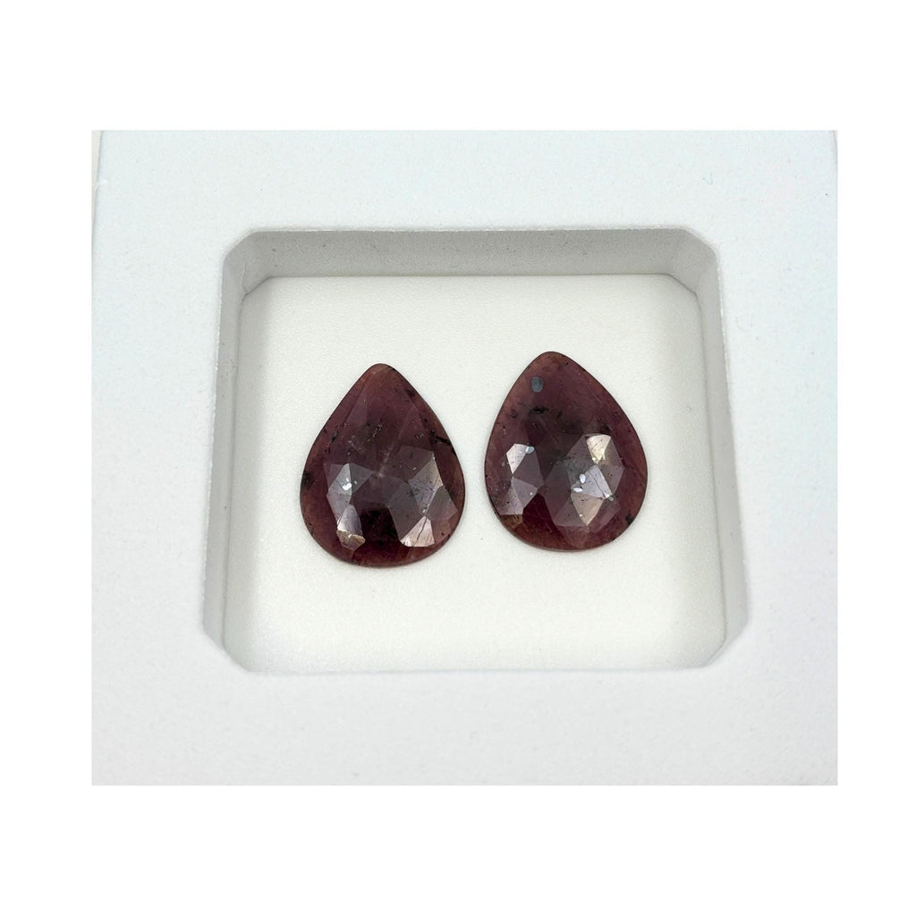 Rose Cut Sapphire Slices: Untreated Gemstone Pair, Fancy Shape