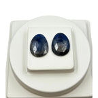 Rose Cut Sapphire Slices: Natural Untreated Gemstone Pair, Flat Back