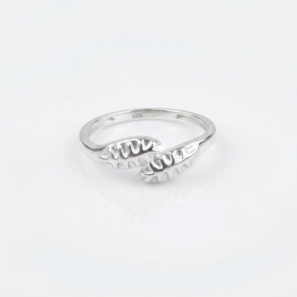 Sterling Silver Textured Wave Ring, Embossed Curved Band, Minimalist Stacker Jewelry