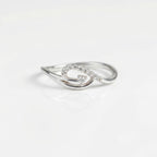 Sterling Silver CZ Swirl Ring, Pavé Loop Band, Dainty Stacking Jewelry
