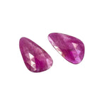 Rose Cut Sapphire Slices: Natural Untreated Gemstone Pair