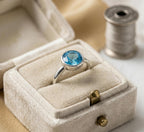 Blue Topaz Sterling Silver Ring: Handmade Minimalist Birthstone Jewelry