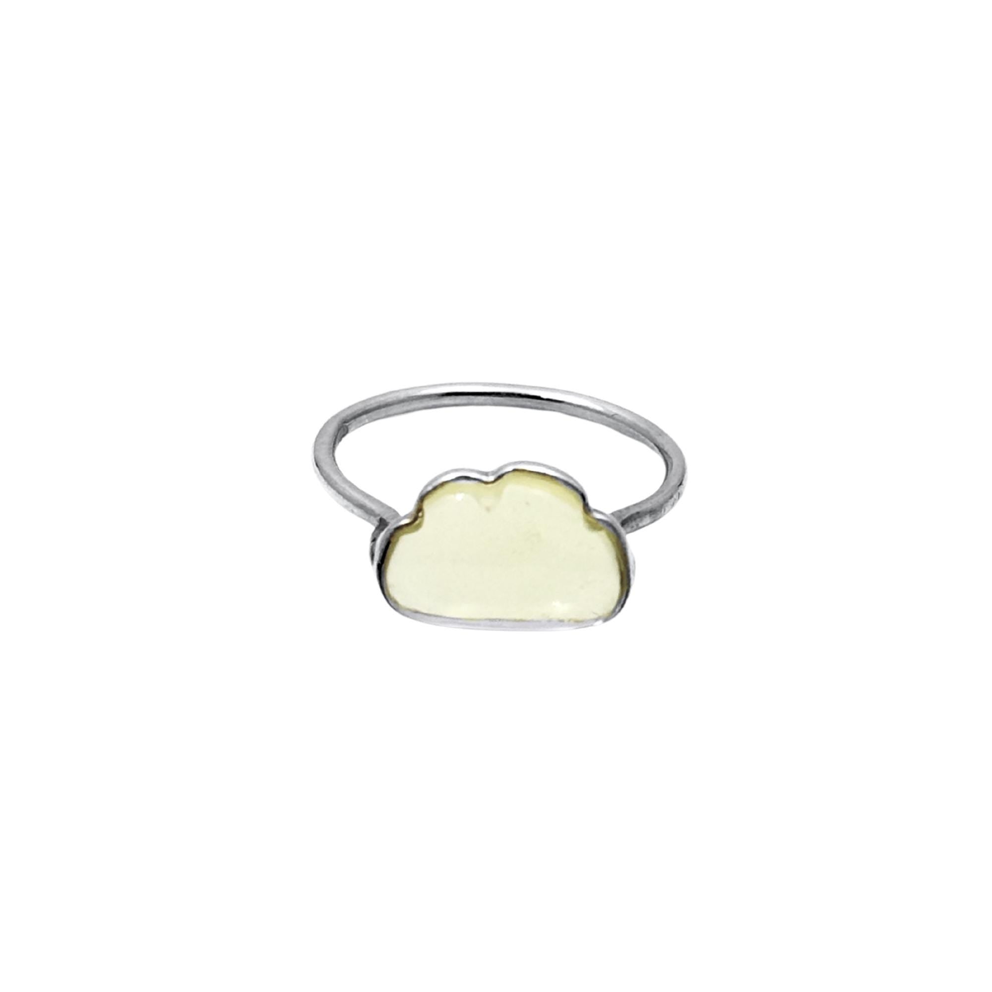 Lemon Quartz Cloud Ring: Handmade Sterling Silver Gemstone Jewelry