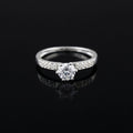 Sterling Silver CZ Solitaire Ring, Minimalist Engagement Band, Diamond Look Women's Jewelry